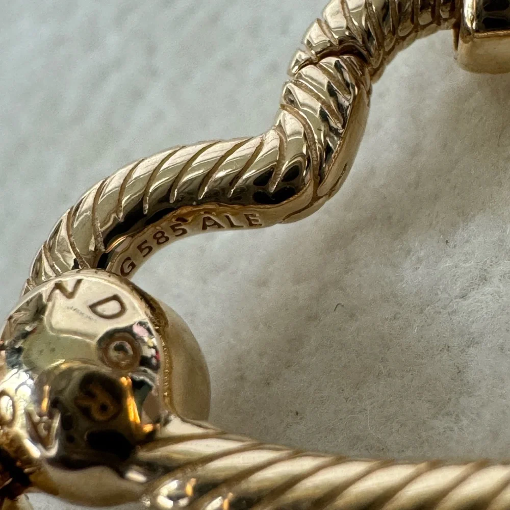 ❗️NEW❗️Pandora 14k Gold  Moments Heart Closure Snake Chain Bracelet 6.3 Inches - Picture 6 of 10